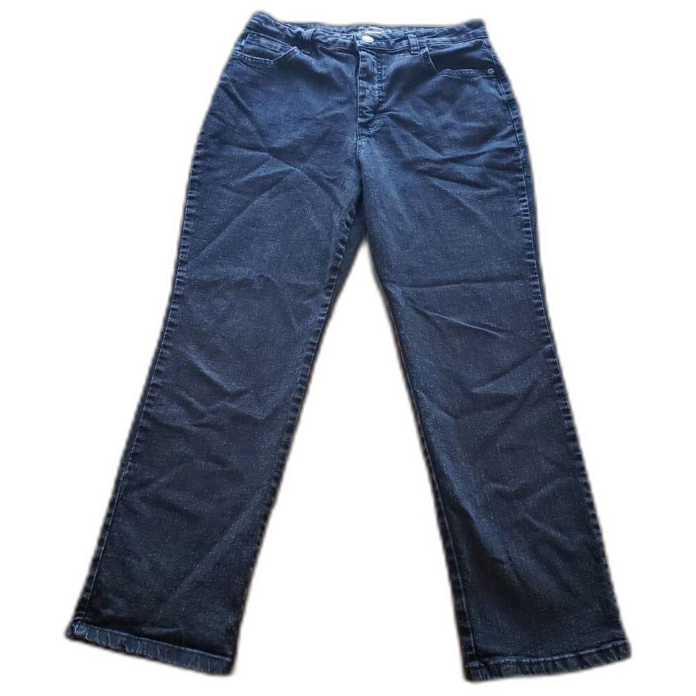 Lee Instantly Slims Black Straight Leg Jeans Size 12S Tummy Panel Relaxed Fit - Picture 2 of 8